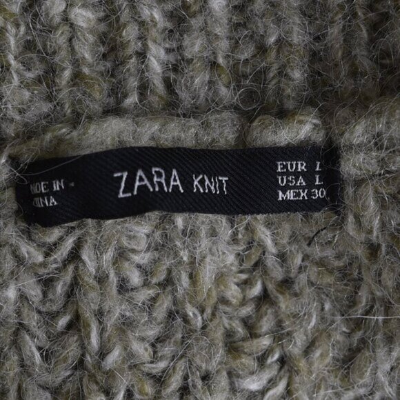 Zara Knit Oversized Turtleneck Sweater Chunky Knit Size Large - Picture 7 of 10